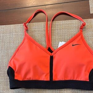 Nike Women's Orange and Black Sports Bra